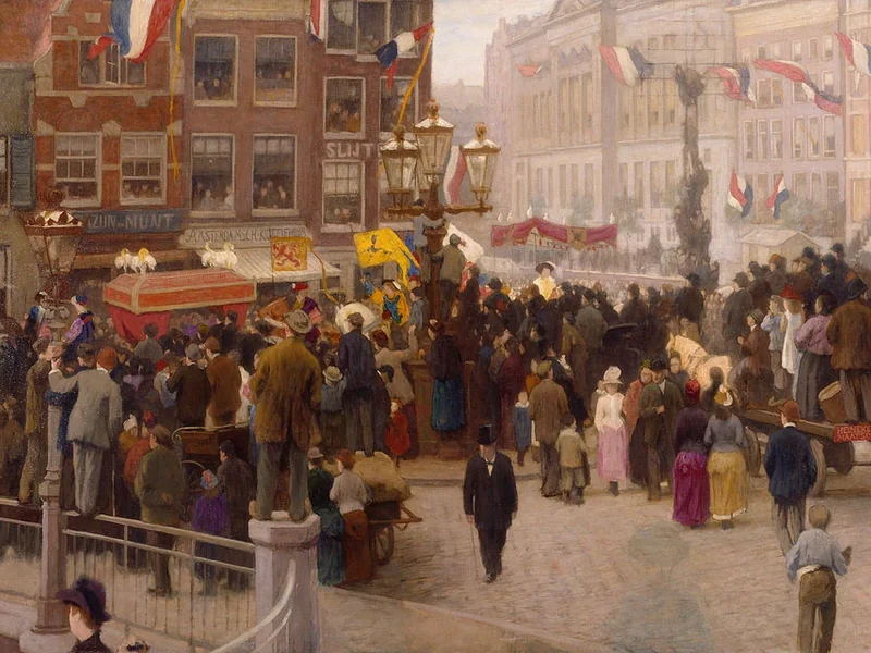 1857-Ferdinand Gustaaf Willem Oldewelt - Processione dei Nassau nei Paesi Bassi in Sophiaplein ad Amsterdam
